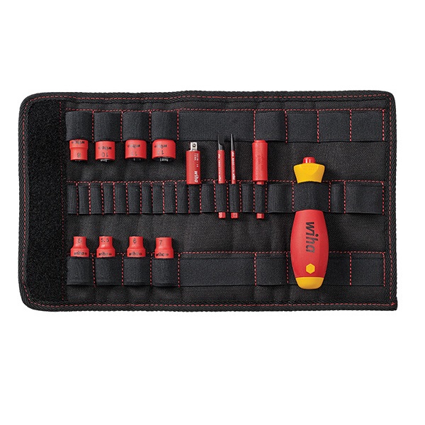 WIHA SlimVario Electric Schroevendraaier-en doppenset 1/4" 7209NK-2004, 14-delig
