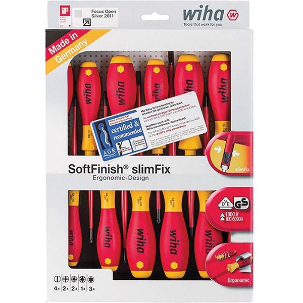 WIHA Schroevendraaierset SoftFinish Electric slimFix 1000V 3201, 12-delig