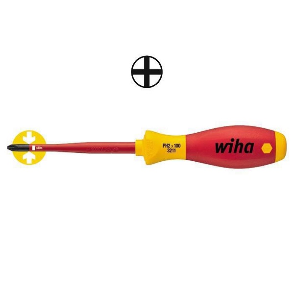 WIHA Kruiskopschroevendraaier SoftFinish Electric slimFix 1000V 3211 PH1x80