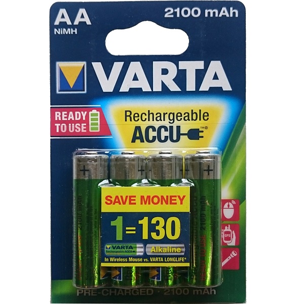 Varta oplaadbare AA batterijen 2100 mAh
