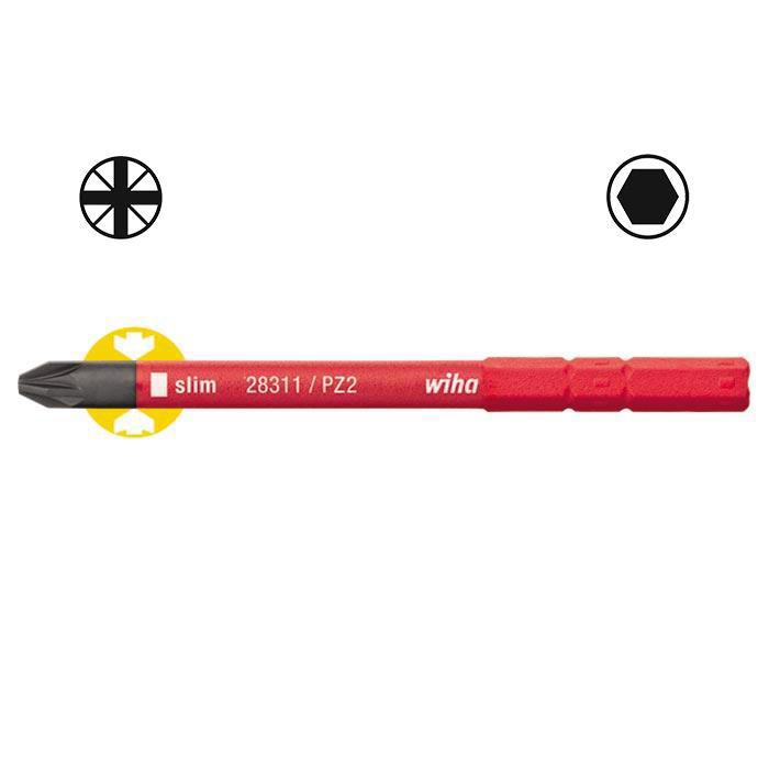 WIHA Bit SlimBit Electric Kruiskop 2831-12 PZ2 5.5 Nm