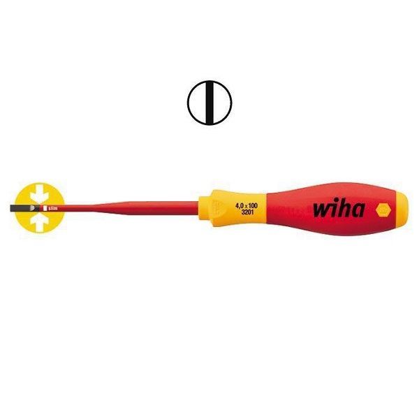 WIHA Sleufschroevendraaier SoftFinish Electric slimFix 1000V 3201 6,5x150