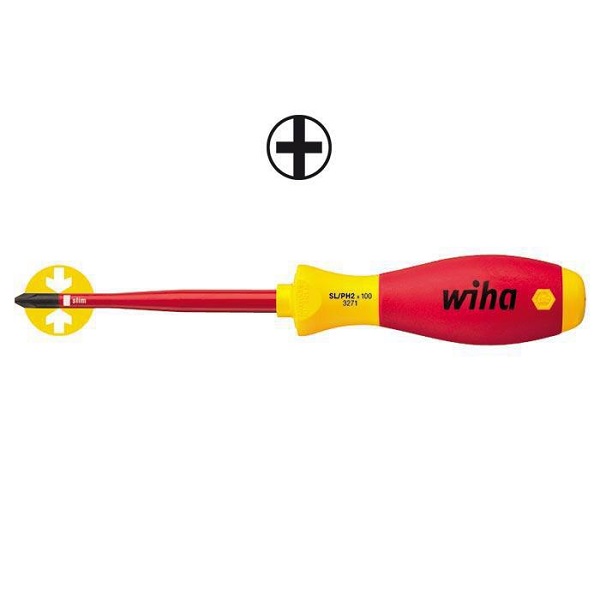 WIHA Xeno Schroevendraaier SoftFinish Electric slimFix 1000V 3271 SL/PH2x100