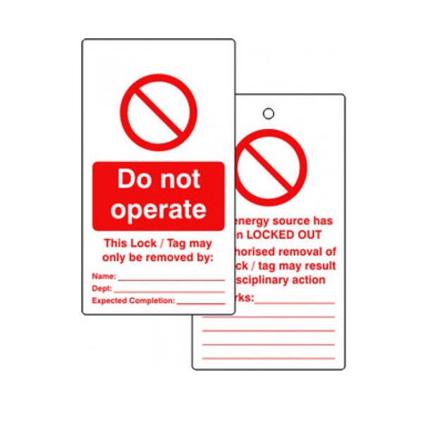 Spectrum DZ Waarschuwing Label Niet Bedienen 75x135mm (10 st)