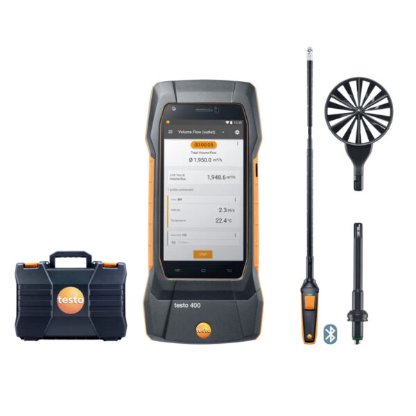 Testo 400 Stromingsset met 16 mm vleugelrad-sonde Testo 400 Stromingsset met 16 mm vleugelrad-sonde